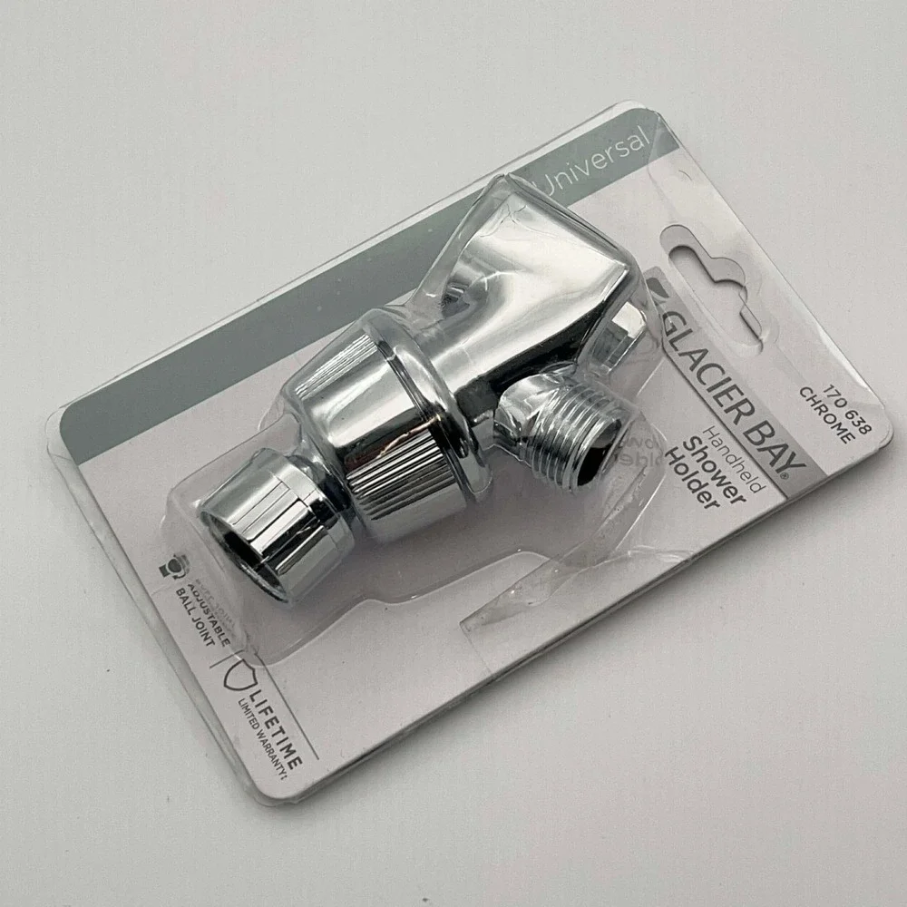 Glacier Bay Chrome Universal Handheld Shower Holder Adjustable Ball Joint New